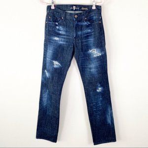 *SOLD* 7 For All Mankind Skinny Distressed Jeans